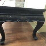 Ancient chinese black laced table with mother-of-pearl encrustation and stones