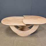 Vintage two tier travertine coffee table, 1970s
