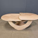 Vintage two tier travertine coffee table, 1970s