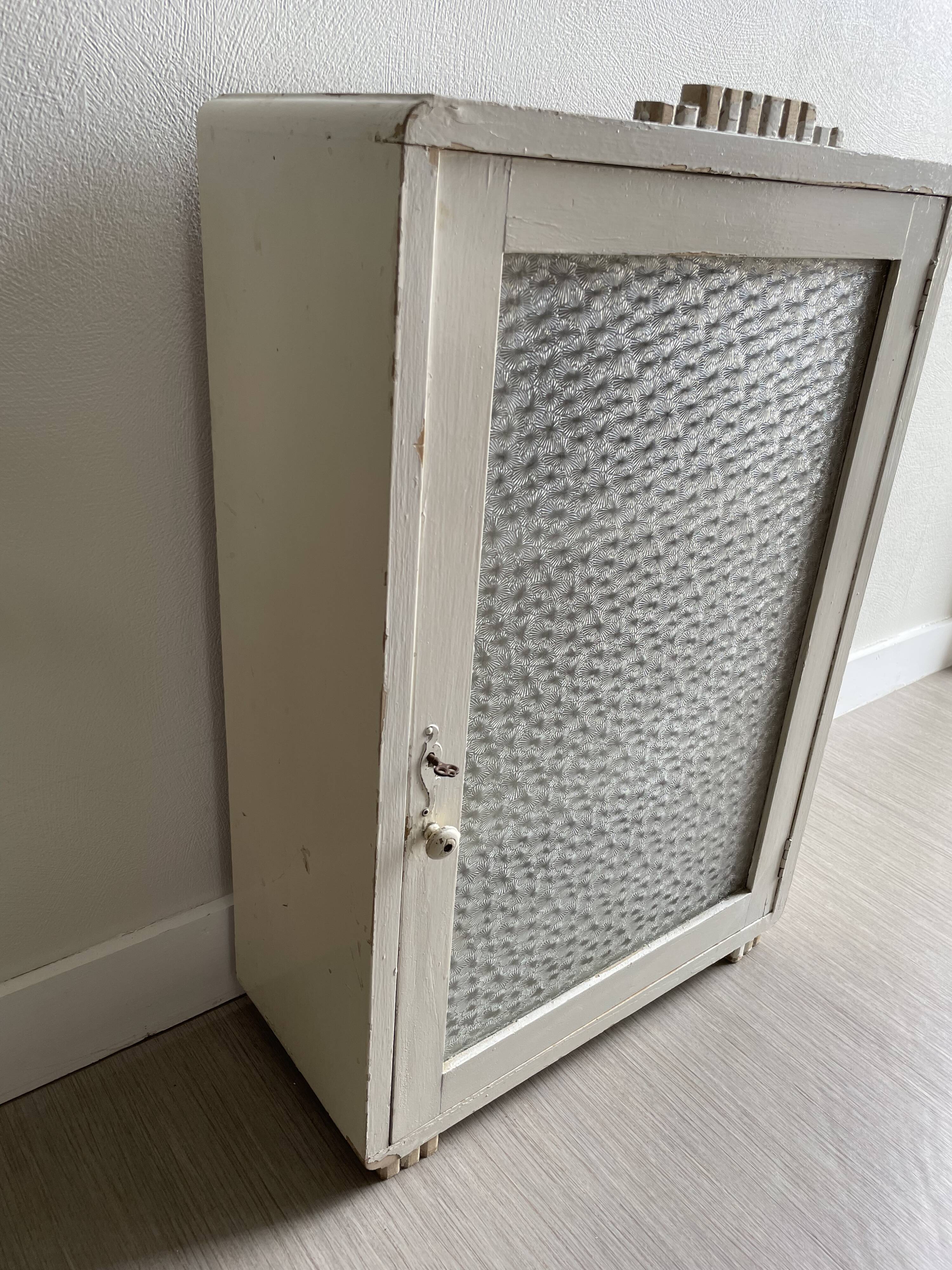 Bathroom cabinet pharmacy patinated wood