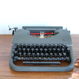 Japy grey-green typewriter with crate