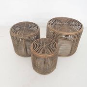 Set of three manou baskets or side tables attrb. to Tito Agnoli, Italy 1970
