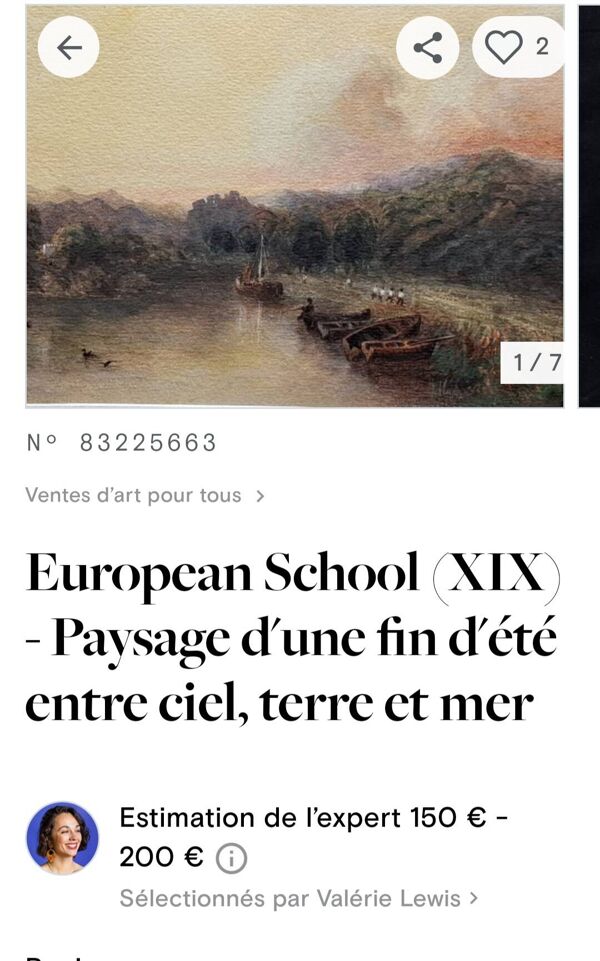 Aquarelle impressionniste XIXème siècle - Marine romantique - Ecole anglaise + 4 CD neufs