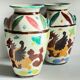 Italian Majolica Vases with Dragon Motif