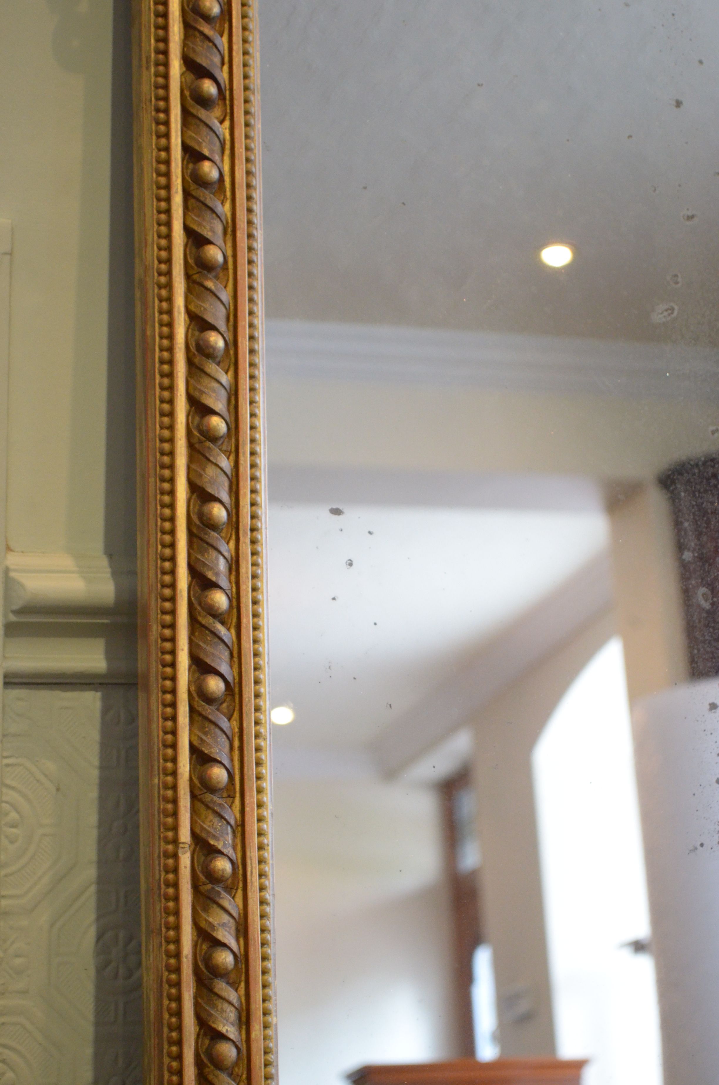 English giltwood overmantle mirror h161cm