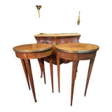 Pair of Louis XVI Directoi style pedestal tables, bouillotte tables