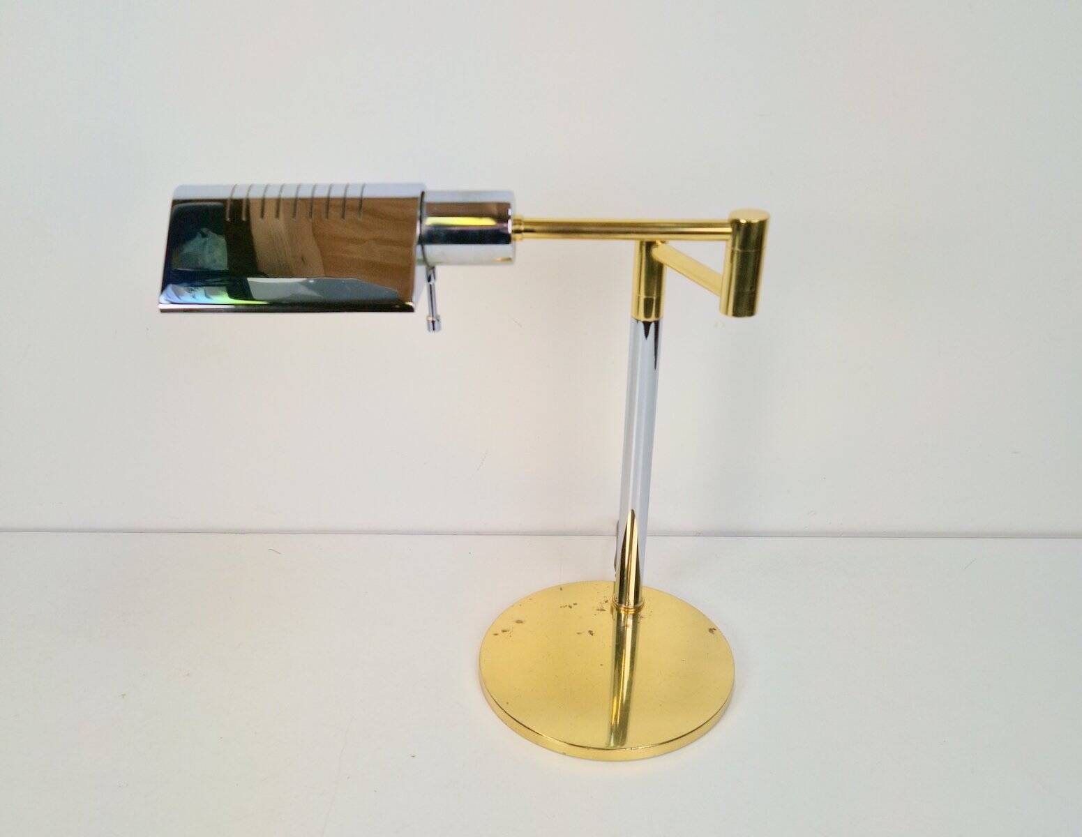 Adjustable Brass Chrome Table Lamp from Star Leuchten, Germany, 1970s
