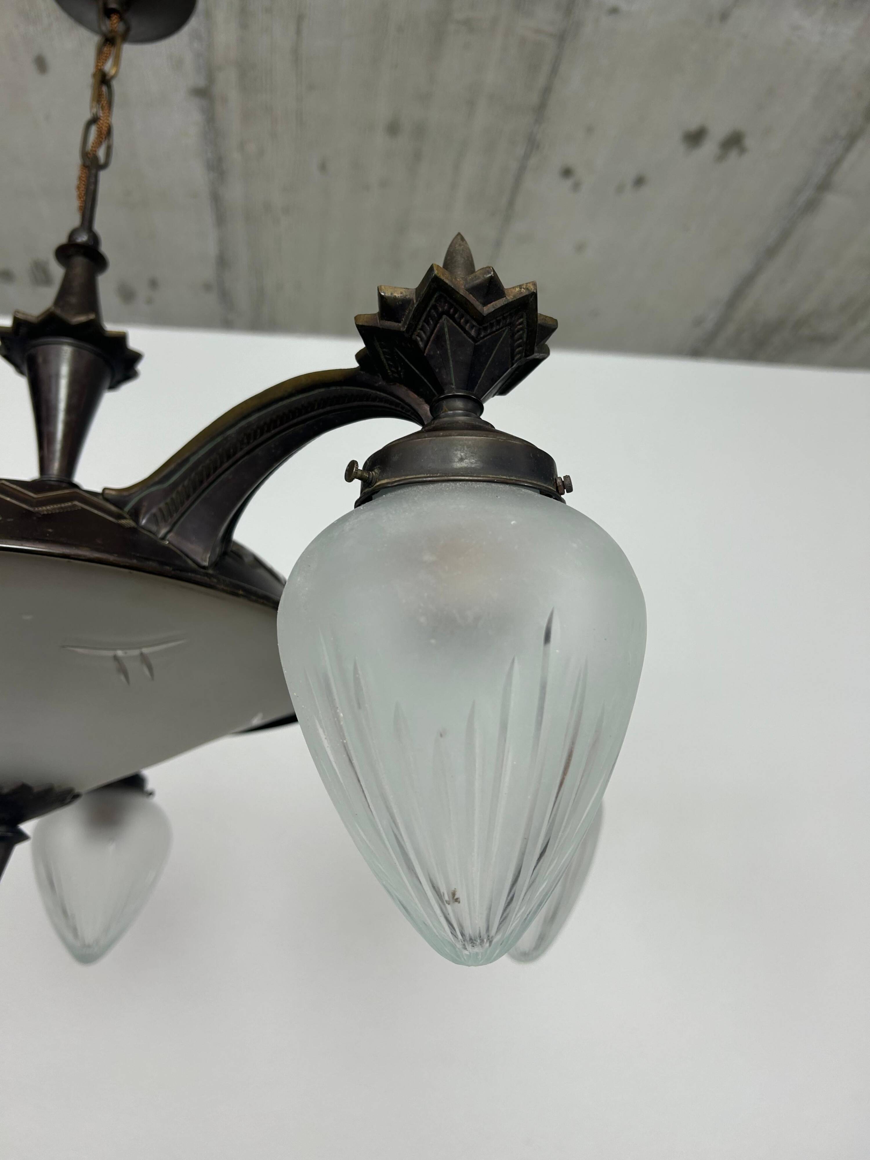 Rare cubist bronze lustre