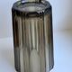 Vase in smoked glass pleated 70s