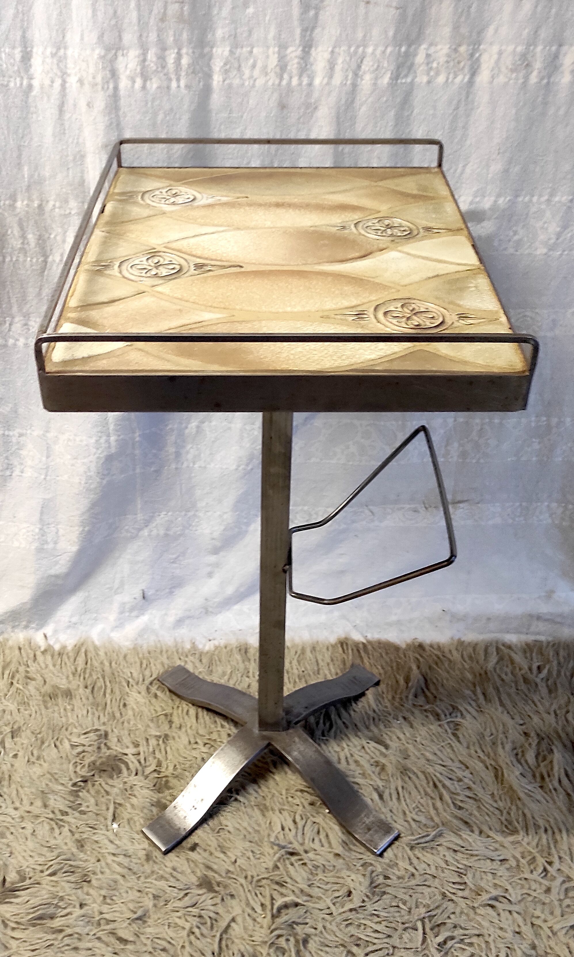 Steel and ceramic side table 70s