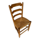 Antique Turned Wood Chair + Woven Straw Seat #D822