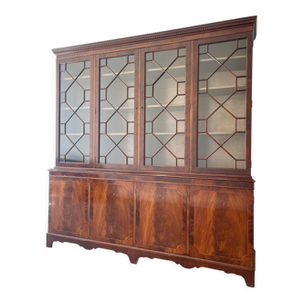 Vintage glazed bookcase display cabinet