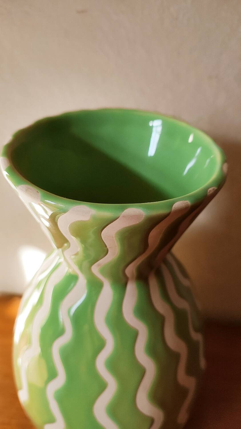 Almond green vase