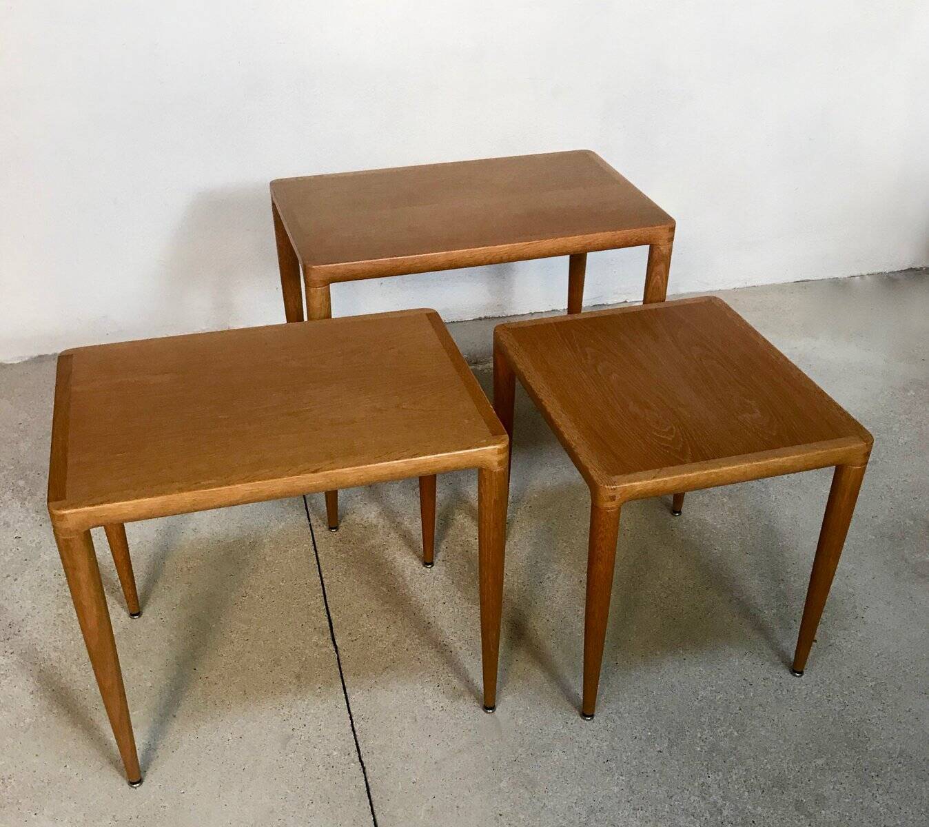 Nest of Tables in Oak Wood, Denmark 1960s, Set of 3