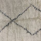 Tapis à poils longs beni crème 155x95cm