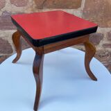 Formica pedestal table, small vintage Scandinavian coffee table, plant stand