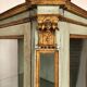 Showcase in blue/green lacquered wood, gold trim, Italy 18th-early 19th century