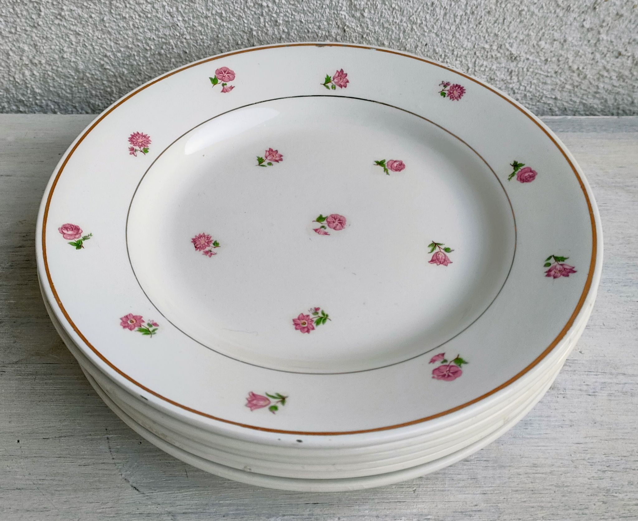 Lot 6 assiettes dessert porcelaine Moulin des Loups