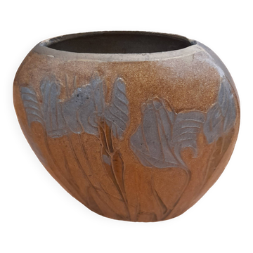 Vase en métal émaillé style Art Déco
