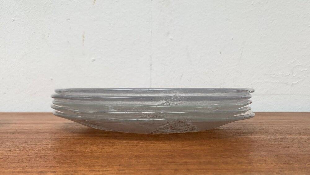 Vintage floral glass plates from Sweden by Ann Wärff for Kosta Boda, set of 11.