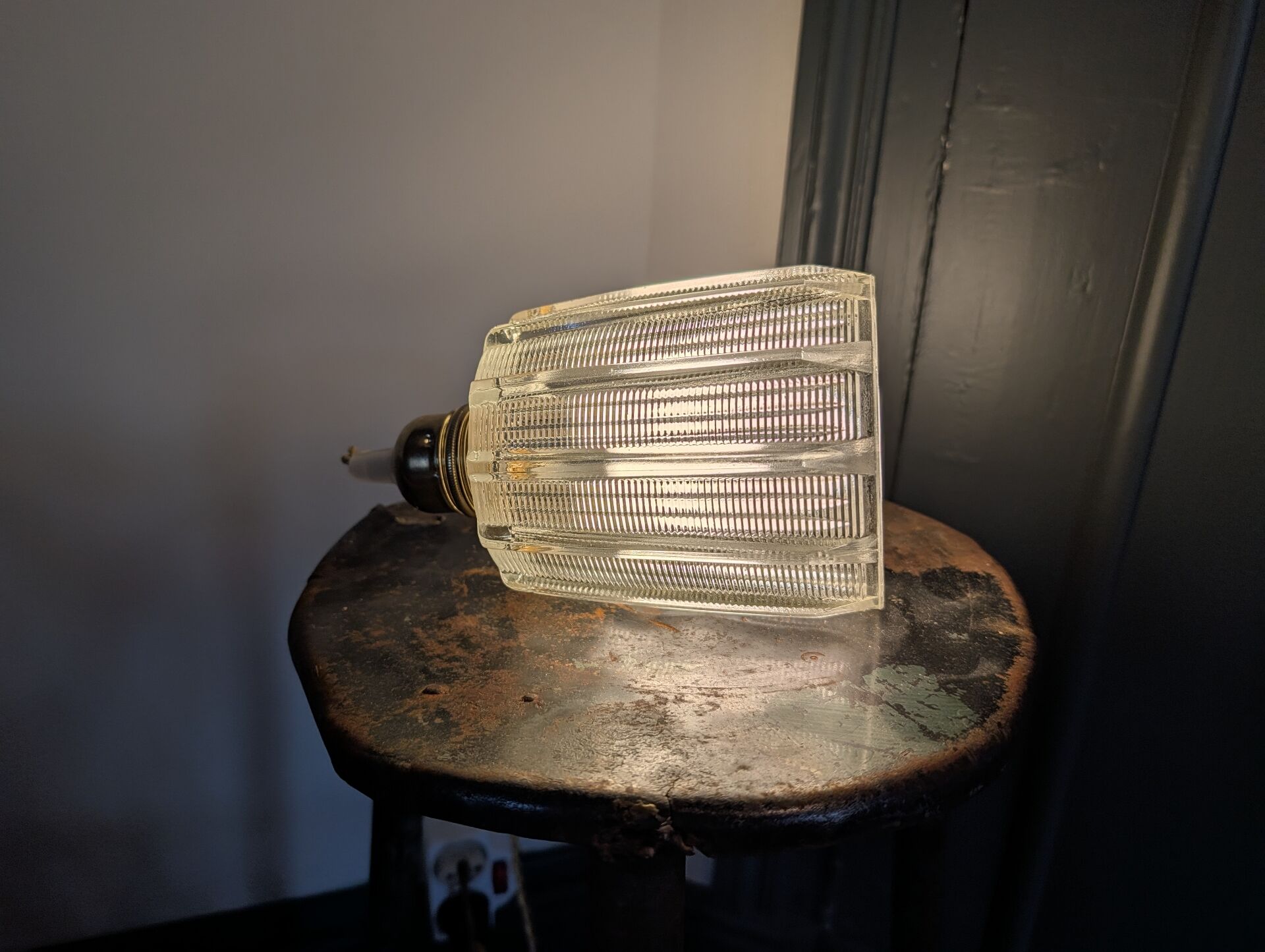 Thick glass lampshade – 1950s/60s