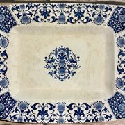 Plat rectangulaire,Manufacture de Gien, modèle Carré Bleu