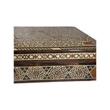 Large Persian marquetry box inlaid with its key