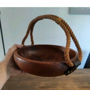 Adrien Audoux and Frida Minet rare basket in solid oak and cordage.