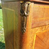 Bedside Louis XVI marble and marquetry