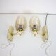 1970s Pair of Two Wall Lamps with Glass Shades, Czechoslovakia