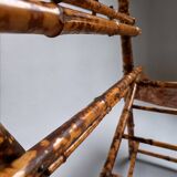 Antique bamboo wardrobe with mirror — exotic style, late 19th century