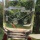 7 verres a eau gravés art déco  hauteur 9,5cm