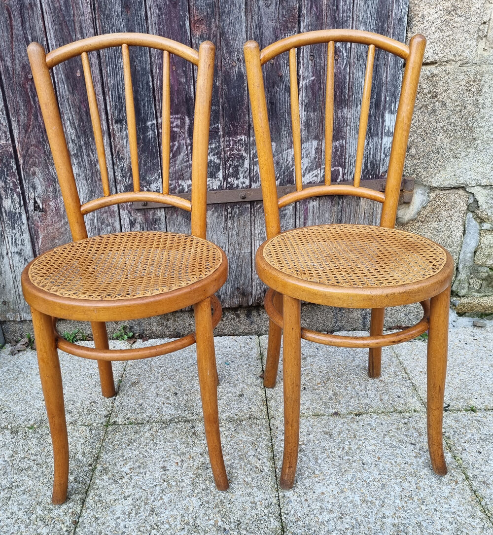 Pair of canned bistro chairs, J. Kohn early twentieth century.