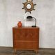 Petite Enfilade vintage à 2 portes coulissantes 1 abattant bar en teck Longueur 88 cm