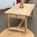 Antique farmhouse table in raw solid oak