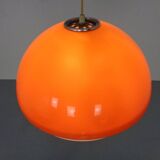 Space Age Orange & White Ceiling Lamp, Italy, 1970s