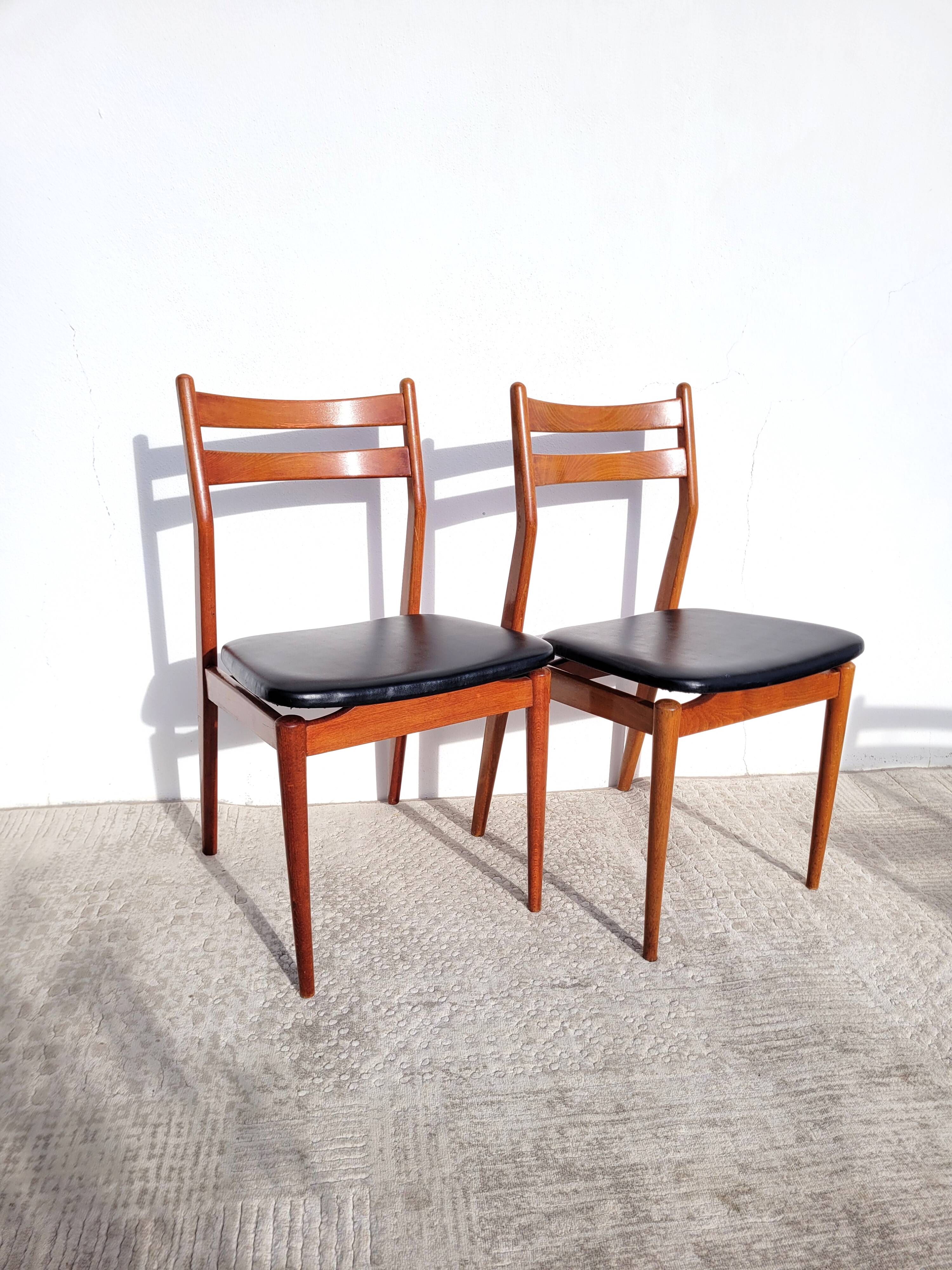 2 Scandinavian wooden chairs