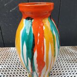 1960s multicolored glazed ceramic vase