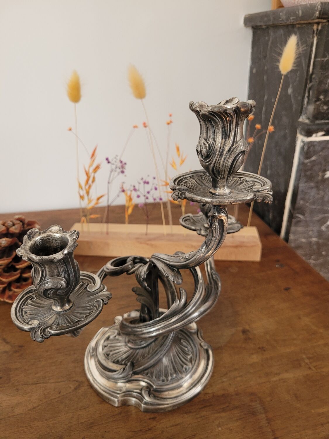 Candelabrum / Chandelier with 3 lights by Saglier Frères
