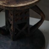 Hardwood stool Tonga (Batonga) carved with geometric patterns, 20th century, 1960s.