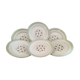 Set of 6 Flat Porcelain Plates Signed "Lunéville"
