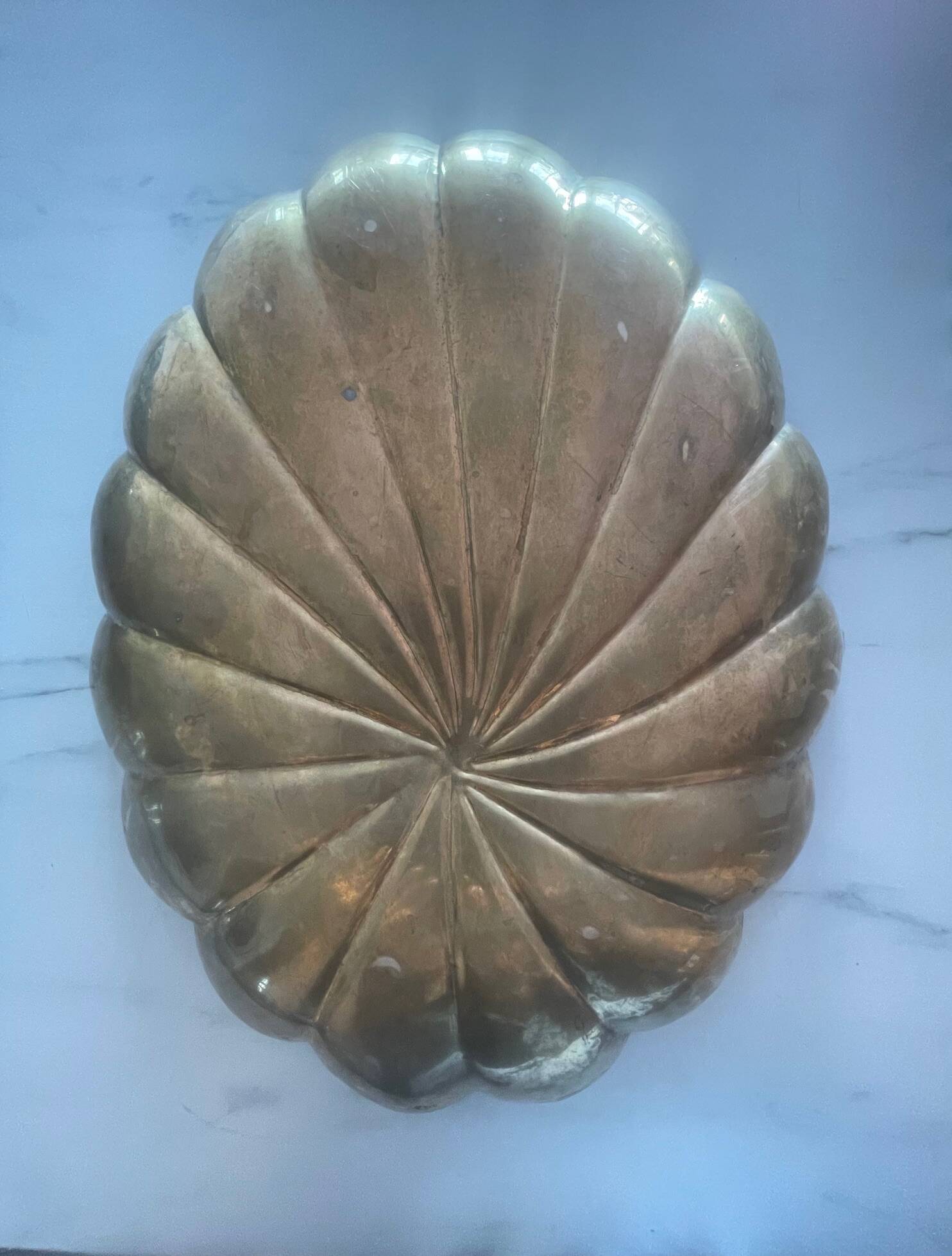 Large brass floral centre table/plateau - Art Deco style (1930/1950)
