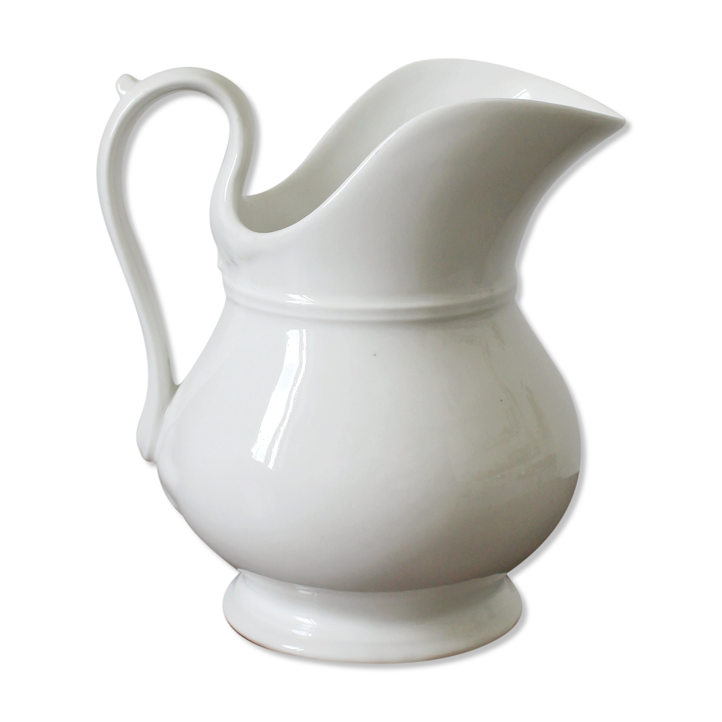 Antique white porcelain jug from the 19th century