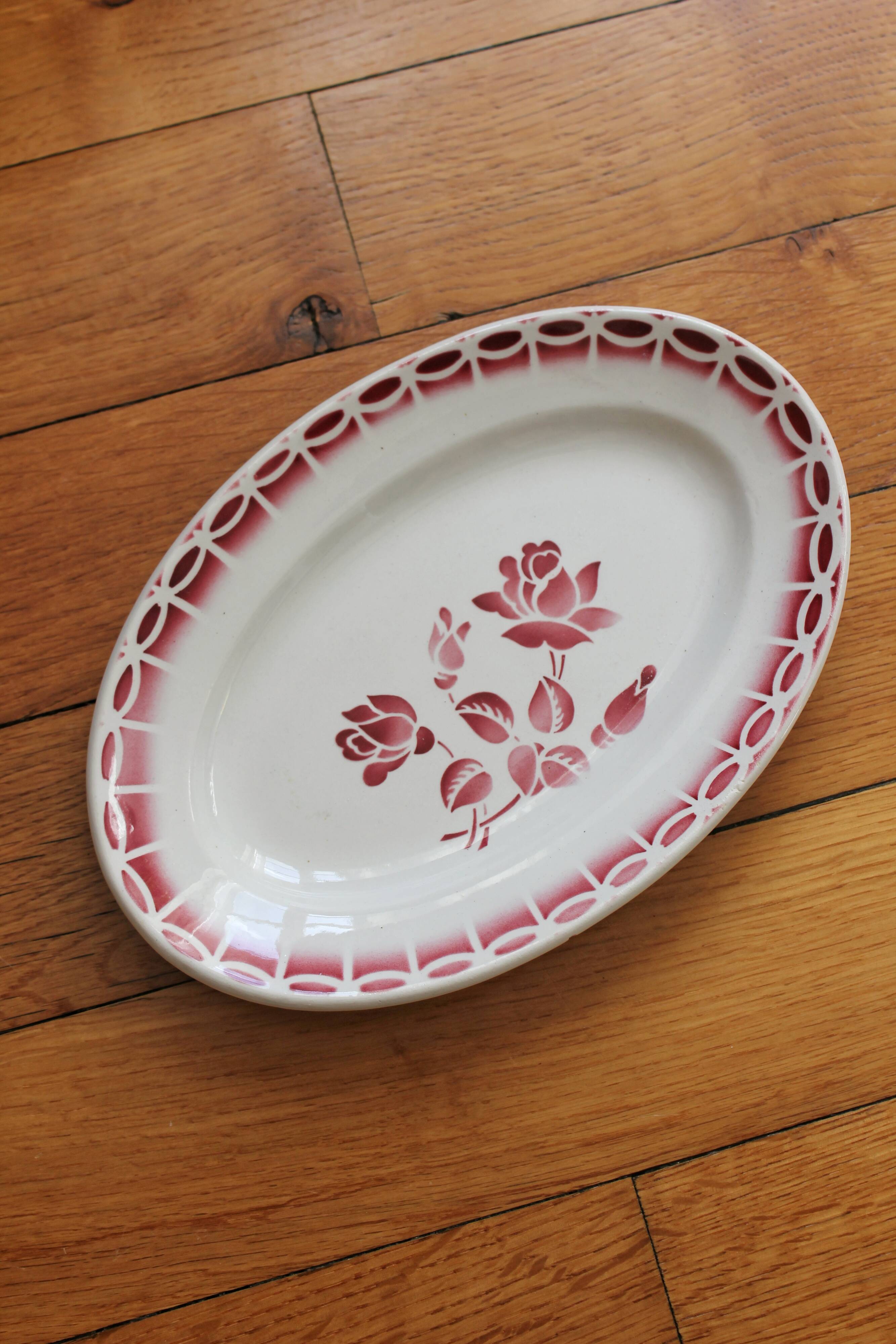 Digoin vintage earthenware dish