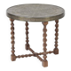 1920's Side-Table with Oak Frame and Brass top