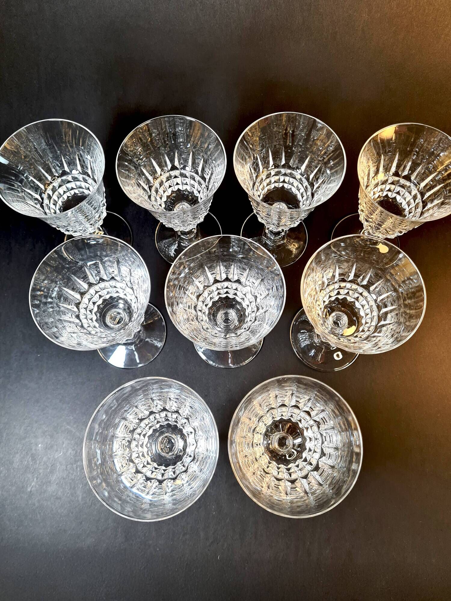 Set of 9 crystal glasses – Tuilerie model by Cristal d’Arques