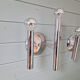 Pair of Space Age wall sconces in chrome metal, 1970.