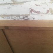 Scandinavian style headboard vintage oak wood 50s