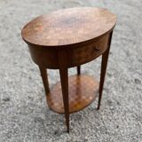 Marquetry pedestal table