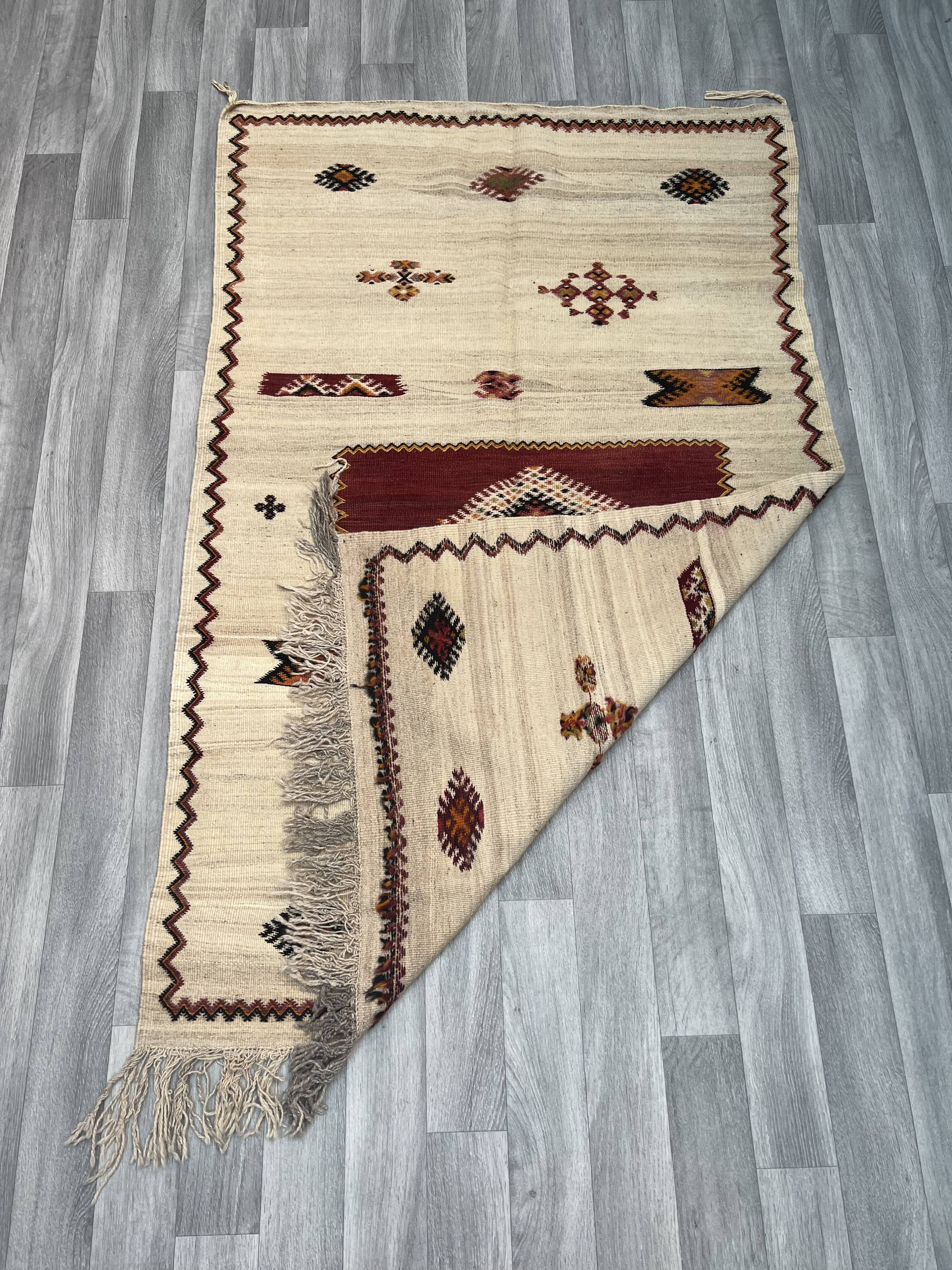 Handwoven Moroccan Rug, Tribal Rug, Taznakht Tribe Kilim Rug